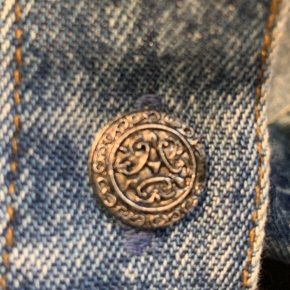 VTG BOHO Floral Embroidered Denim Jean Jacket Sz 1XL by Mirasol #73F - Picture 6 of 8